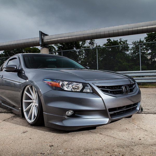 Gray Metallic Honda Accord with Custom Front Bumper - Photo by Vossen