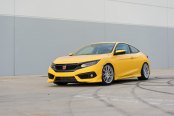 Yellow Honda Civic Coupe Rocking TSW Custom Wheels