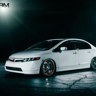 Stylish Transformation of White Honda Civic on Avant Garde Wheels