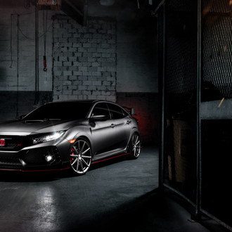 Custom Gray Honda Civic Type R with Red Accents - Photo by Vossen