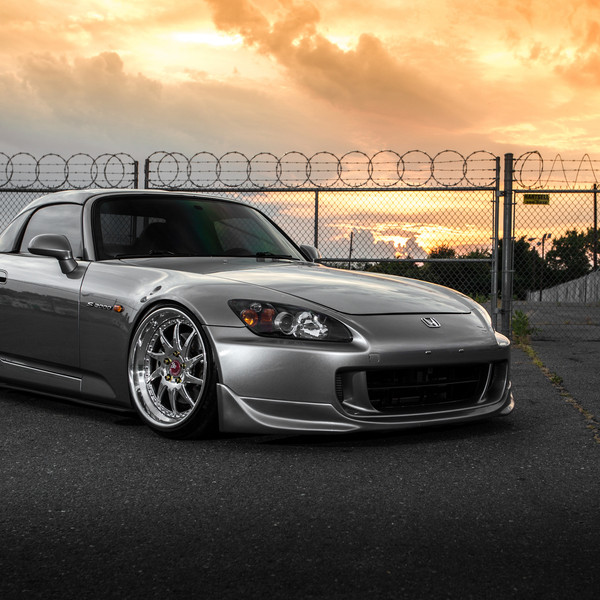 Gray Honda S2000 with Aftermarket Front Lip - Photo by Avant Garde Wheels