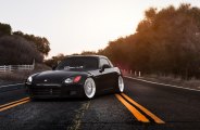 Sinister Black Honda S2000 on Contrasting Chrome Avant Garde Wheels