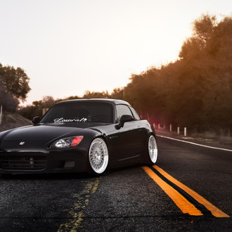 Black Honda S2000 with Custom Headlights - Photo by Avant Garde Wheels