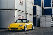 Extremely Exotic Custom Yellow Convertible Honda S2000 on Chrome Wheels