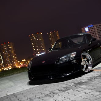 Custom Front Lip on Black Honda S2000 - Photo by JR Wheels