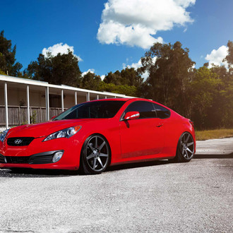 Custom Red Hyundai Genesis Coupe - Photo by Vossen