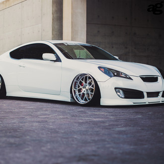 Slammed Hyundai Genesis Coupe on Forged Avant Garde F110 - Photo by Avant Garde
