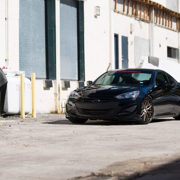 Vossen X Work Custom Wheels on Black Hyundai Genesis Coupe - Photo by Vossen