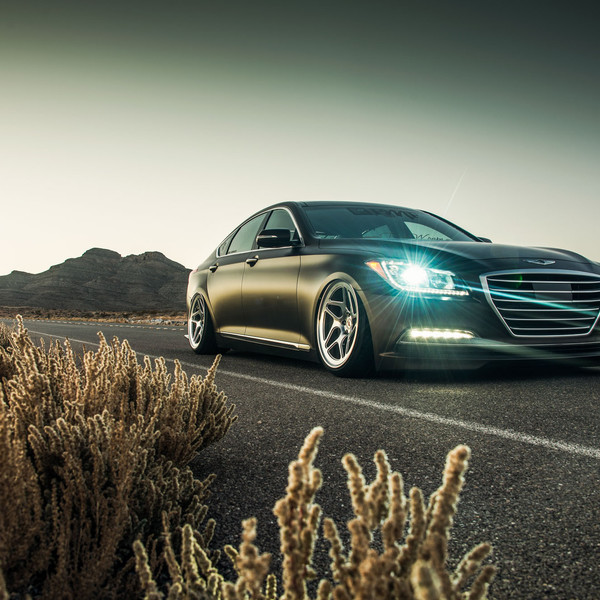 Stunning Hyundai Genesis Sedan on Luxury Rims - Photo by Vossen