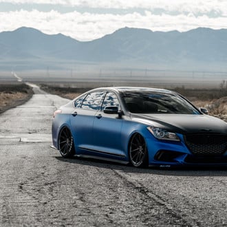 Matte Blue and Black Hyundai Genesis Customized to Steal Attention