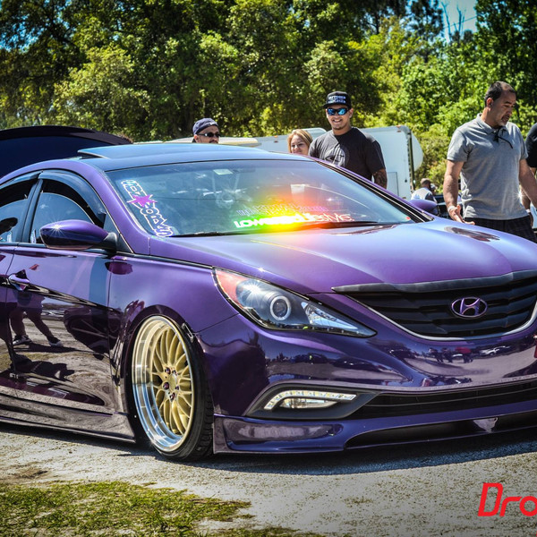 Slammed Hyundai Sonata With a Full Body Kit and Air Suspension - Photo by ACE Alloy