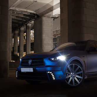 Customized Matte Blue Infiniti FX35 - Photo by Vossen