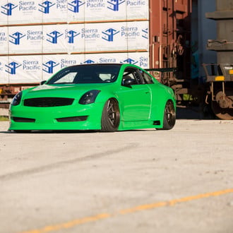 Lowered Custom Green Infiniti G35 - Photo by Vossen