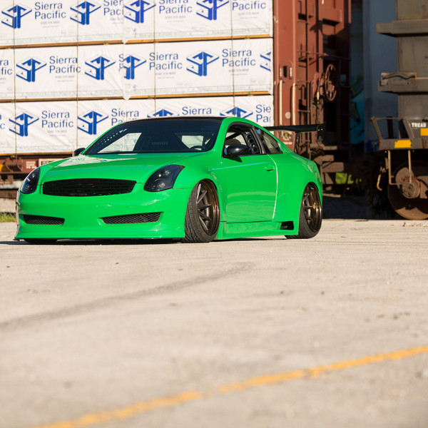 Lowered Custom Green Infiniti G35 - Photo by Vossen