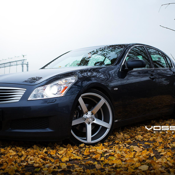 Black Infiniti G37 with Custom Chrome Grille - Photo by Vossen