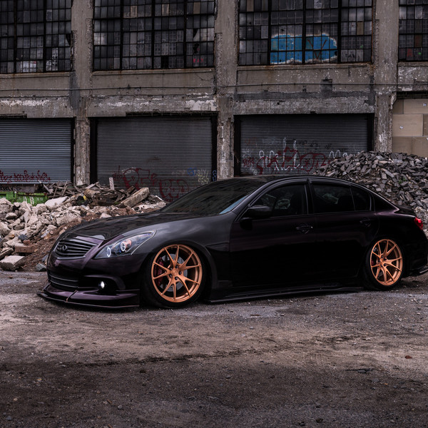 Slammed Infiniti G37 on Copper Niche Wheels - Photo by Niche