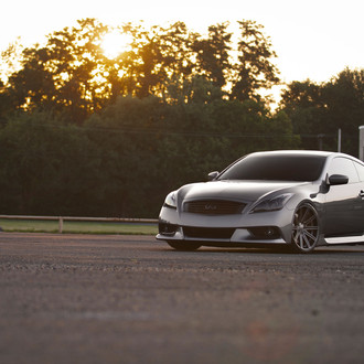 Gray Metallic Infiniti G37 with Blacked Out Custom Grille - Photo by Vossen