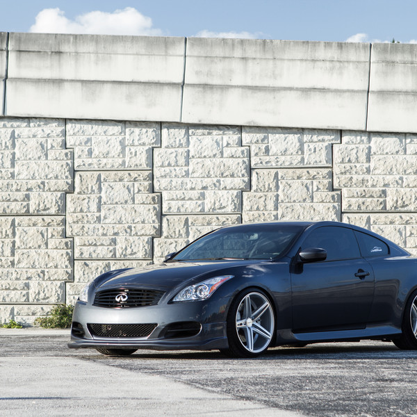 Gray Infiniti G37 Custom Front Bumper - Photo by Vossen