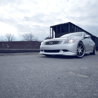 Platinum Metallic Infiniti G37 Front Bumper Lip - Photo by Vossen