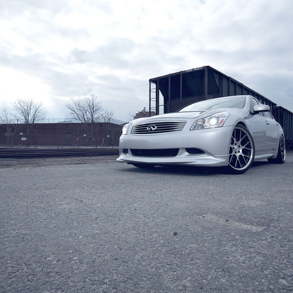 Platinum Metallic Infiniti G37 Front Bumper Lip - Photo by Vossen