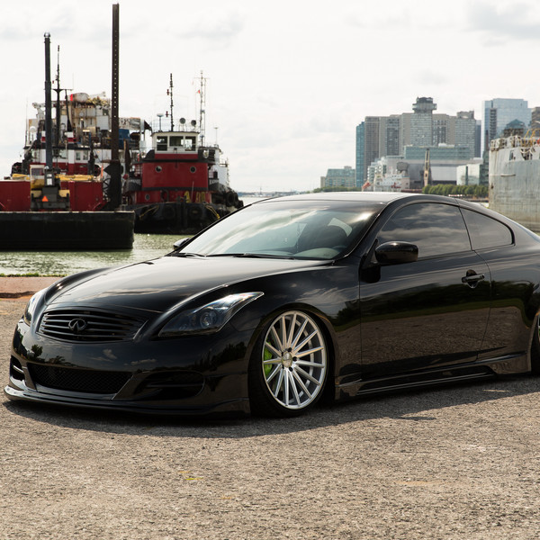 Custom Stanced Blacked Out Infiniti G37 - Photo by Vossen