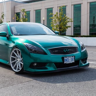 Custom Painted Infiniti G37 with Dark Smoke LED Headlights - Photo by Vossen