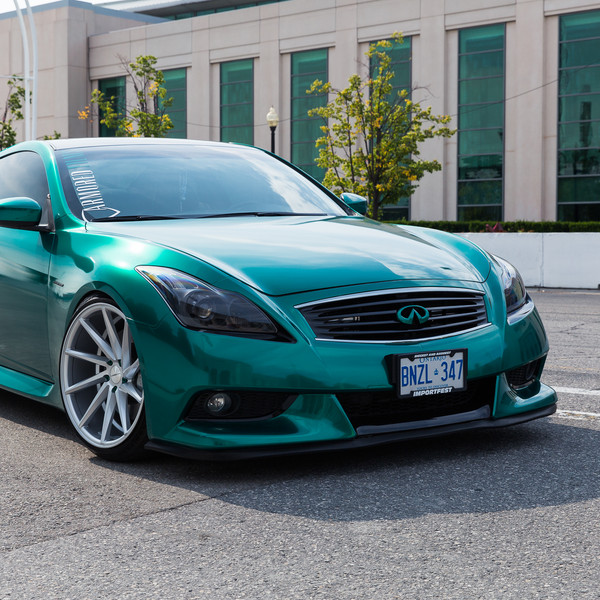 Custom Painted Infiniti G37 with Dark Smoke LED Headlights - Photo by Vossen