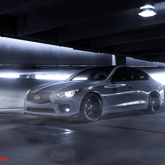 Black Infiniti Q50 with Crystal Clear LED Headlights - Photo by Naples Speed