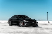 Glossy Black Infiniti Q50S Outfitted with Custom Gunmetal Wheels