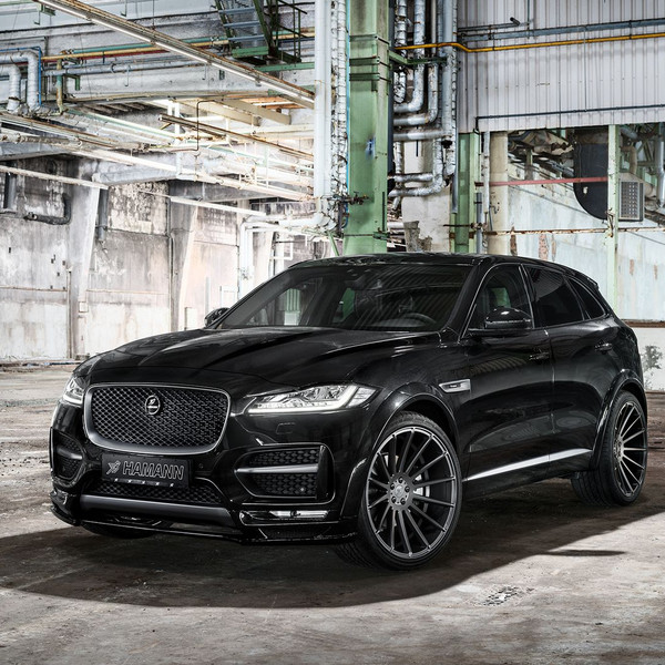 Black Jaguar F-Pace with Custom LED Headlights - Photo by DUB Magazine