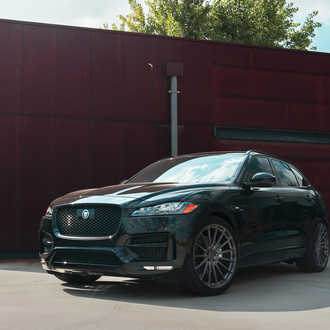 Aftermarket Mesh Grille on Black Jaguar F-Pace - Photo by Avant Garde Wheels