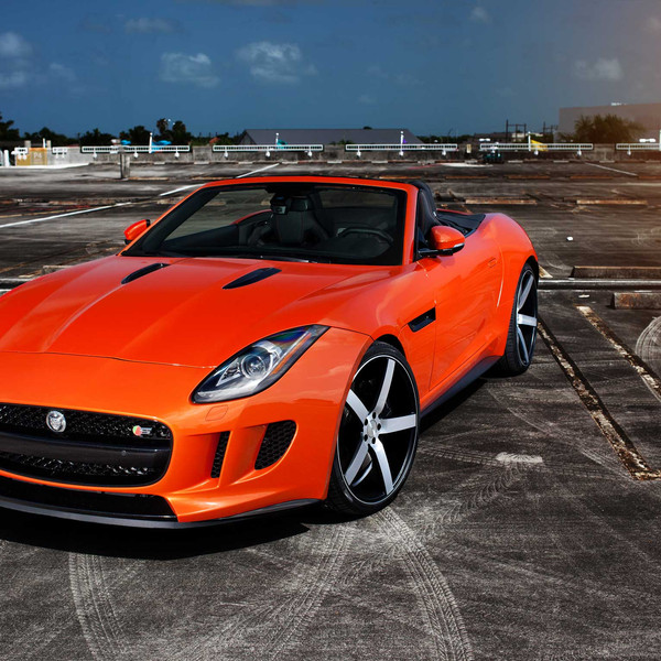 Custom Convertible Orange Jaguar F-Type - Photo by Vossen