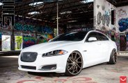 Diamond White Jaguar XF Put on Classy Bronze Custom Wheels