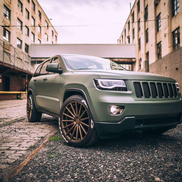 Green Matte Jeep Grand Cherokee on Nitto Tires - Photo by ONEighty NYC