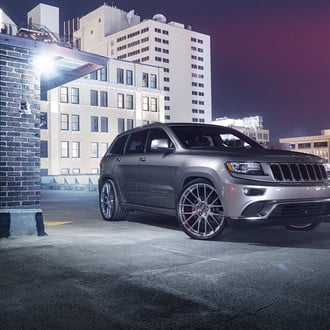 Gray Jeep Grand Cherokee with Aftermarket Front Bumper - Photo by Forgiato