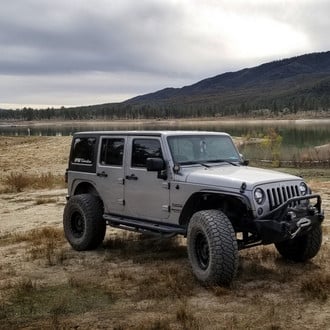 Gray Jeep Wrangler with Off-Road Front Bumper - Photo by Black Rhino