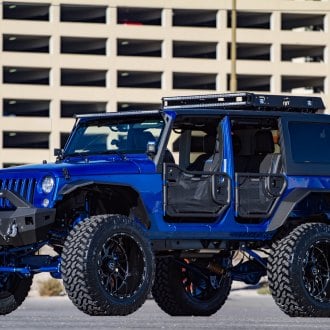 Bossy Yellow Lifted Jeep Wrangler Shod in Grid Off-Road Wheels — CARiD ...