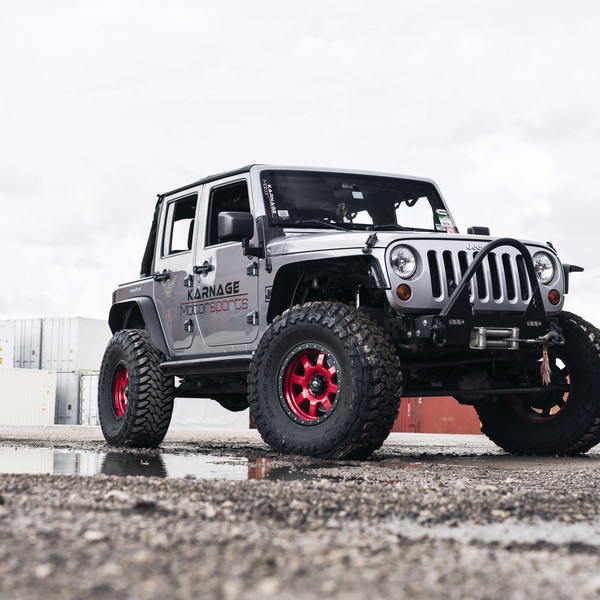 Fuel Off-Road Red Custom Painted Wheels - Photo by Fuel Off-Road
