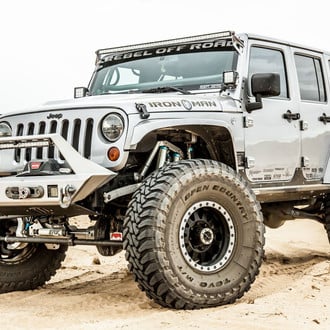 Custom Gray Lifted Jeep Wrangler on Toyo Tires - Photo by Rebel Off-Road
