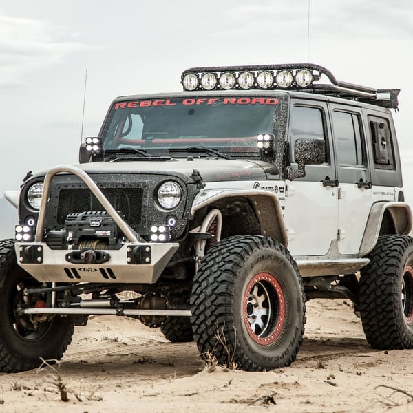 Falken Tires on Gray Lifted Jeep Wrangler - Photo by Rebel Off-Road