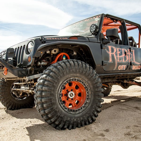 Black Lifted Jeep Wrangler Rebelcon with Custom Front Bumper - Photo by Rebel Off-Road