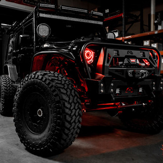 Fab Fours Gramper Front Bumper on Black Jeep Wrangler - Photo by Rebel Off-Road