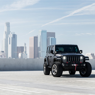 Front Bumper with Warn Winch on Black Jeep Wrangler - Photo by Venom Rex