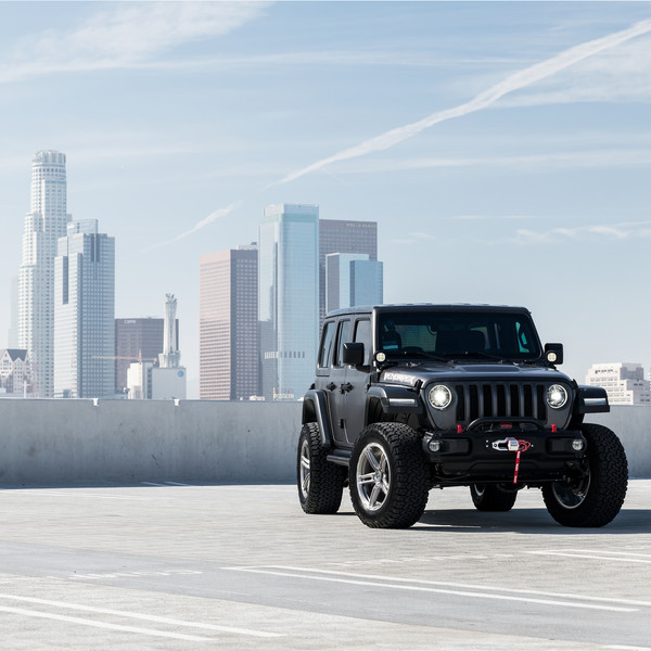Front Bumper with Warn Winch on Black Jeep Wrangler - Photo by Venom Rex