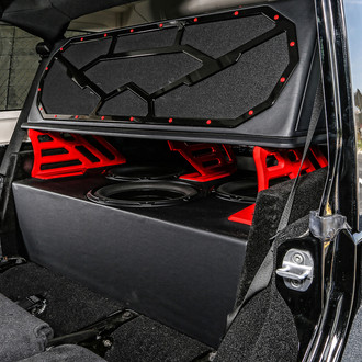 Show King - Black JK with Red Accents on Large Wheels - Photo by Vellano