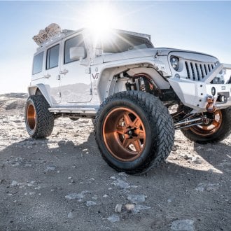 JKU Rocking Deep Dish 22 Inch Fuel Off-road Rims Wrapped With 37 Tires ...