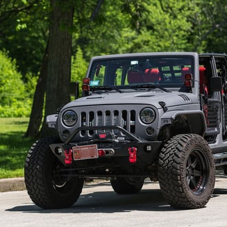 Gray Jeep Wrangler with Warn Off-Road Winch Front Bumper - Photo by ADV.1