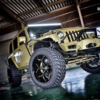 Front Bumper with LED Bar on Custom Jeep Wrangler - Photo by Vellano