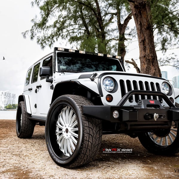 White Jeep Wrangler with Warn Off-Road Winch Bumper - Photo by Vellano