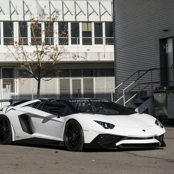 Custom Black and White Lamborghini Aventador - Photo by Vossen